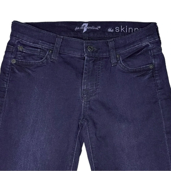7 For All Mankind Women’s The Skinny Low-rise Jean Size 25 - Picture 3 of 11